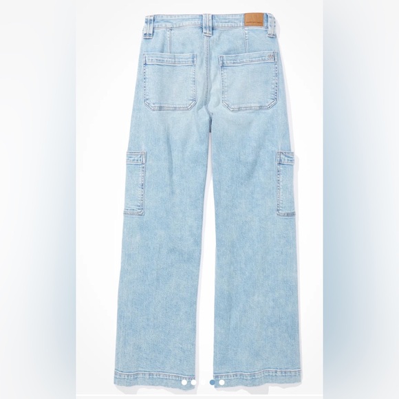 AE NWT Dreamy Drape Stretch Super High-Waisted Cargo Baggy Wide-Leg Jean 12/31 - Picture 4 of 5